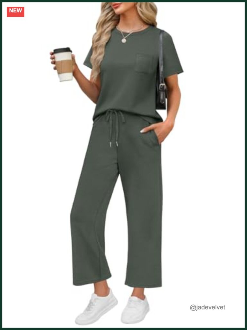 Women's Lounge Sets with Short Sleeve Top and Wide Leg Pants